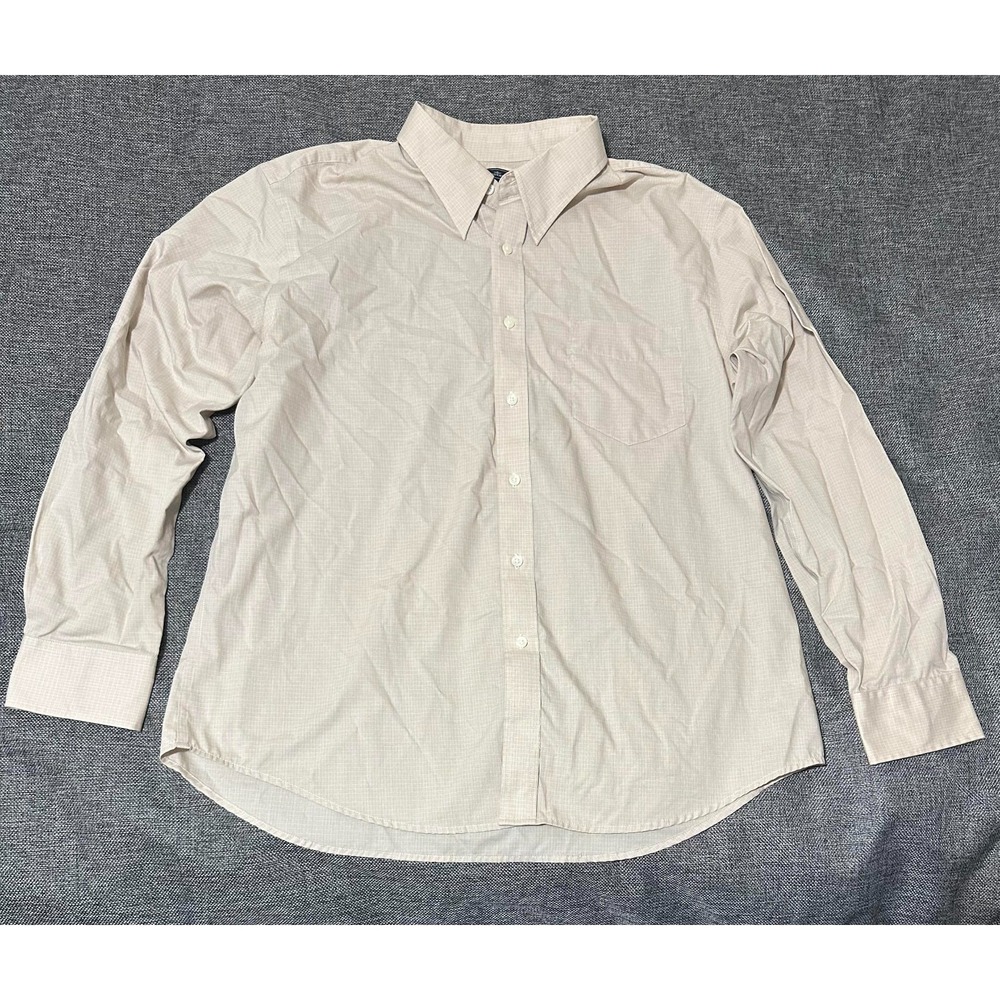 Dockers Men's XL‎ 17/17 1/2 Beige Long Sleeve Shirt